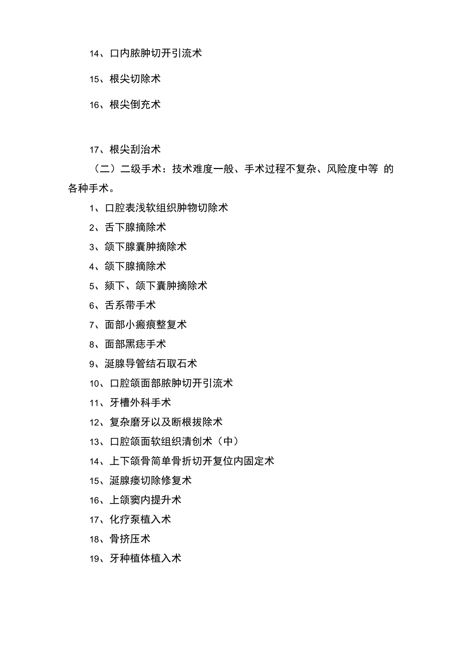 口腔医院手术分级管理制度_第2页