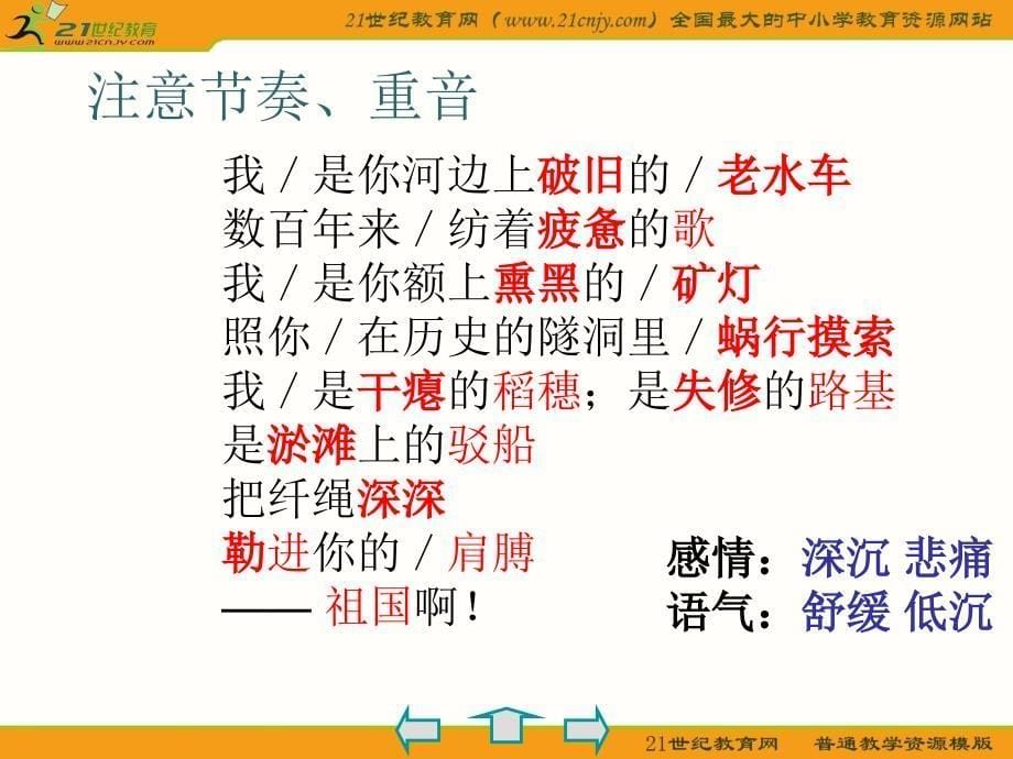 语文九年级下册《祖国啊我亲爱的祖国》优秀课件：40页_第5页