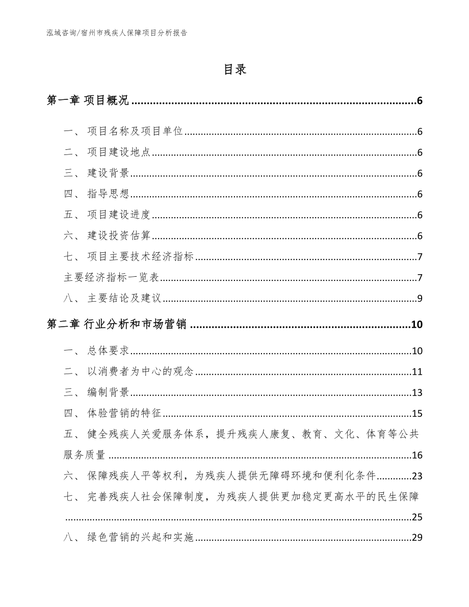 宿州市残疾人保障项目分析报告_第1页