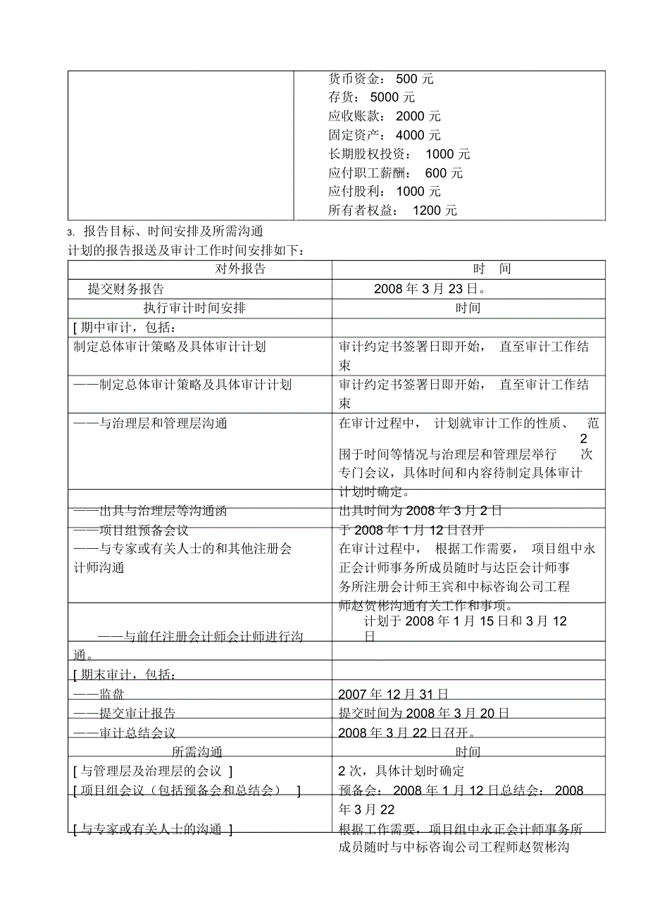 总体审计策略记录模式范例_第2页