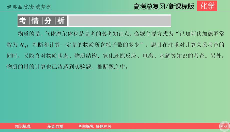 2019高考化学总复习 01 化学计量在实验中的应用（1）物质的量、气体摩尔体积（1）课件 新人教版.ppt_第3页