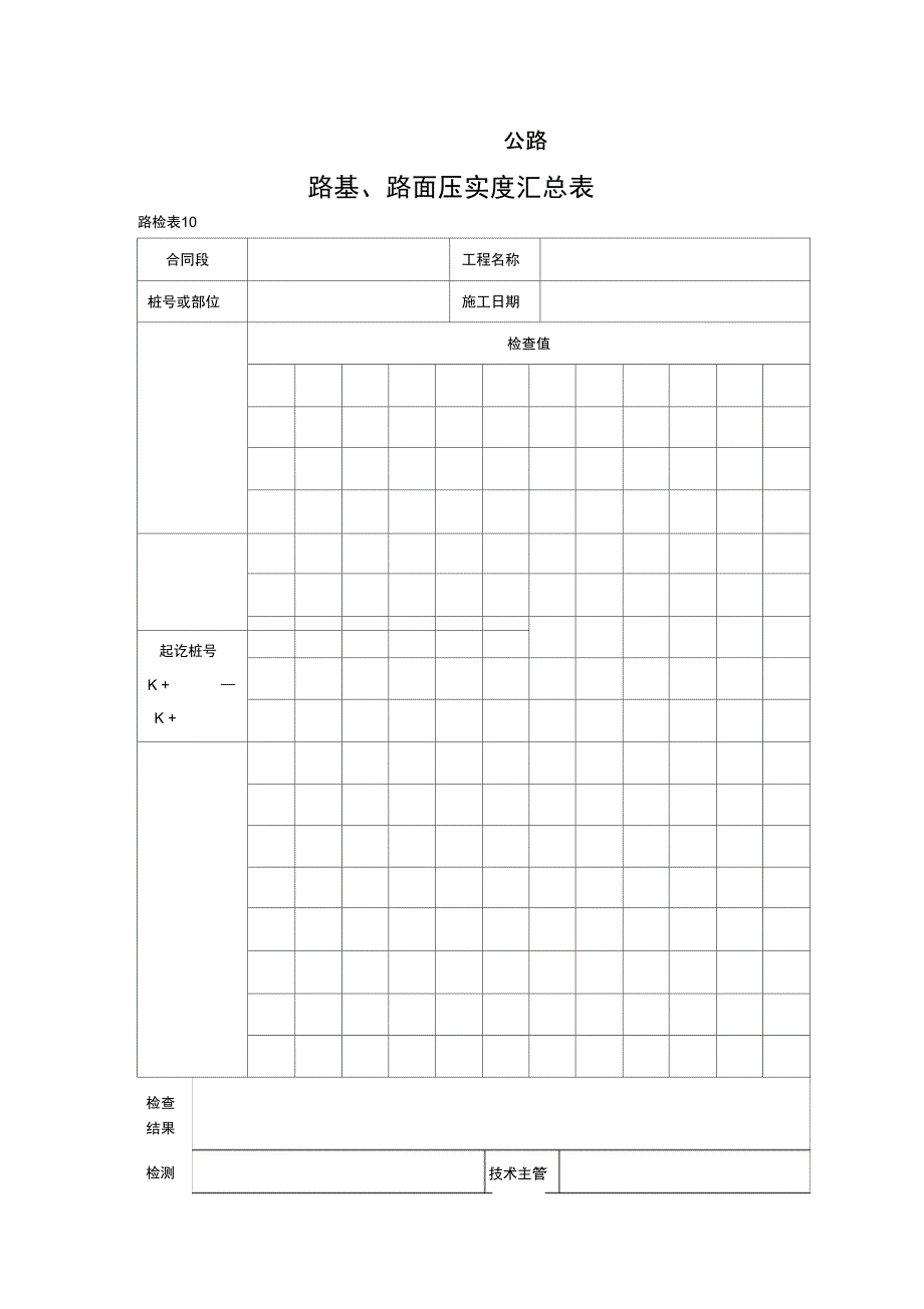 路基路面压实度汇总表_第1页