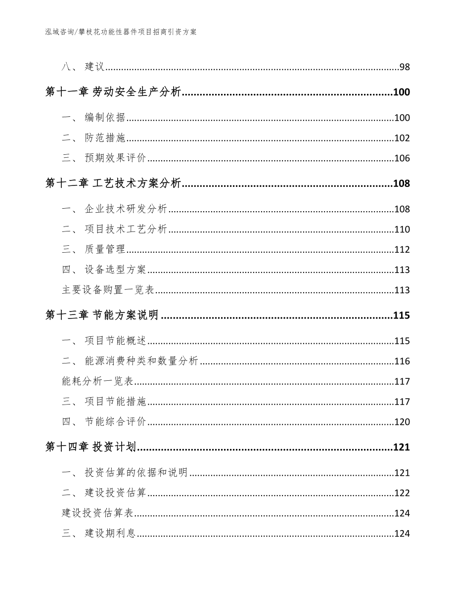 攀枝花功能性器件项目招商引资方案参考范文_第4页