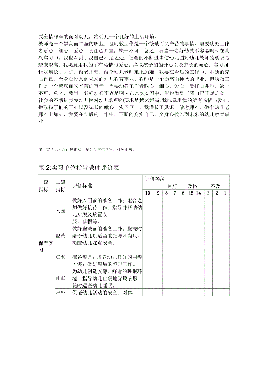 学前教育专业实(见)习工作记录_第3页