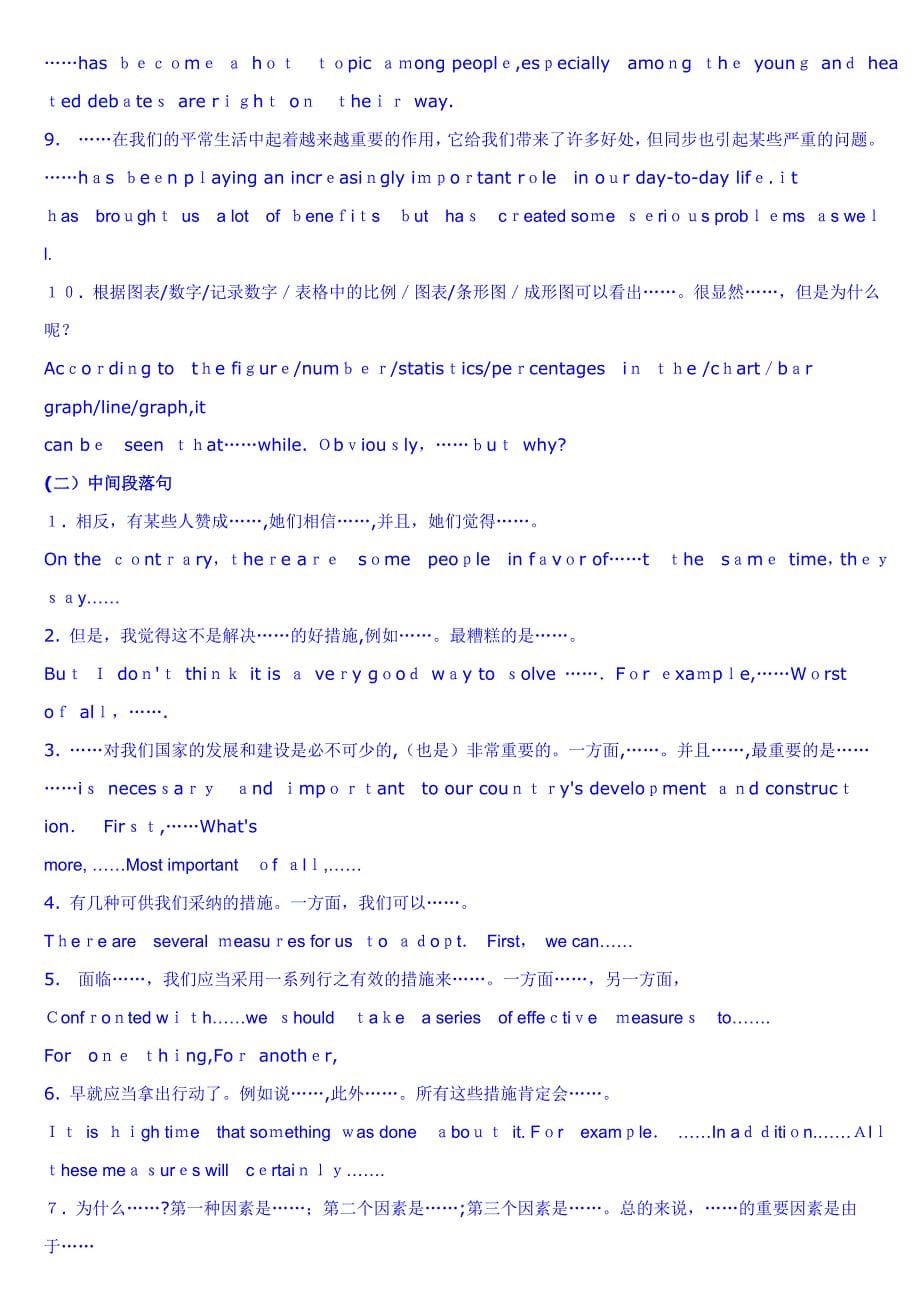 高考英语作文常用句式句型【完美打印版】_第5页