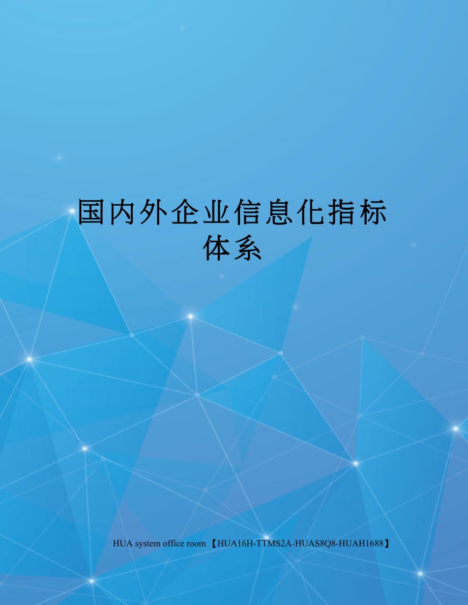 国内外企业信息化指标体系完整版_第1页