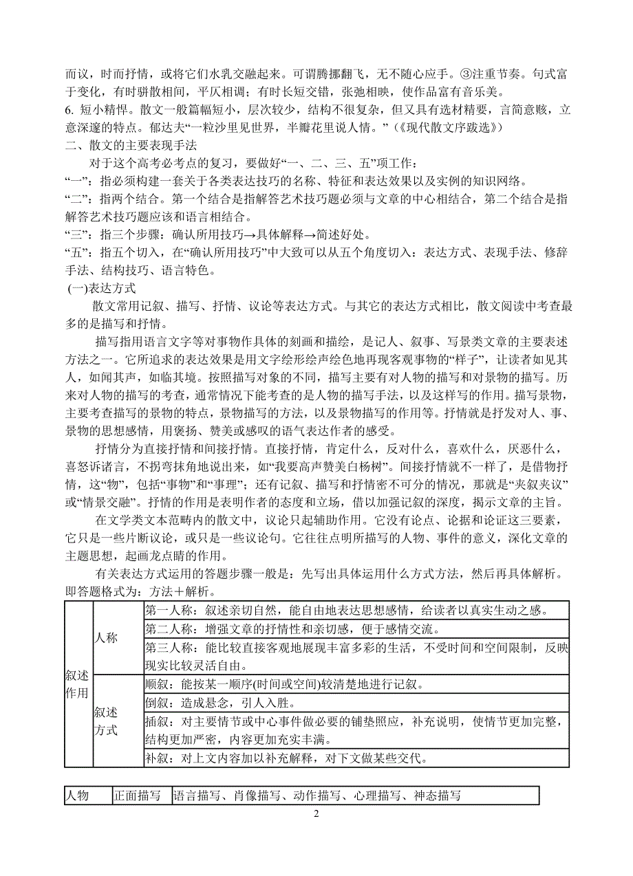 散文阅读3.分析作品体裁的基本特征和主要表现手法教案_第2页