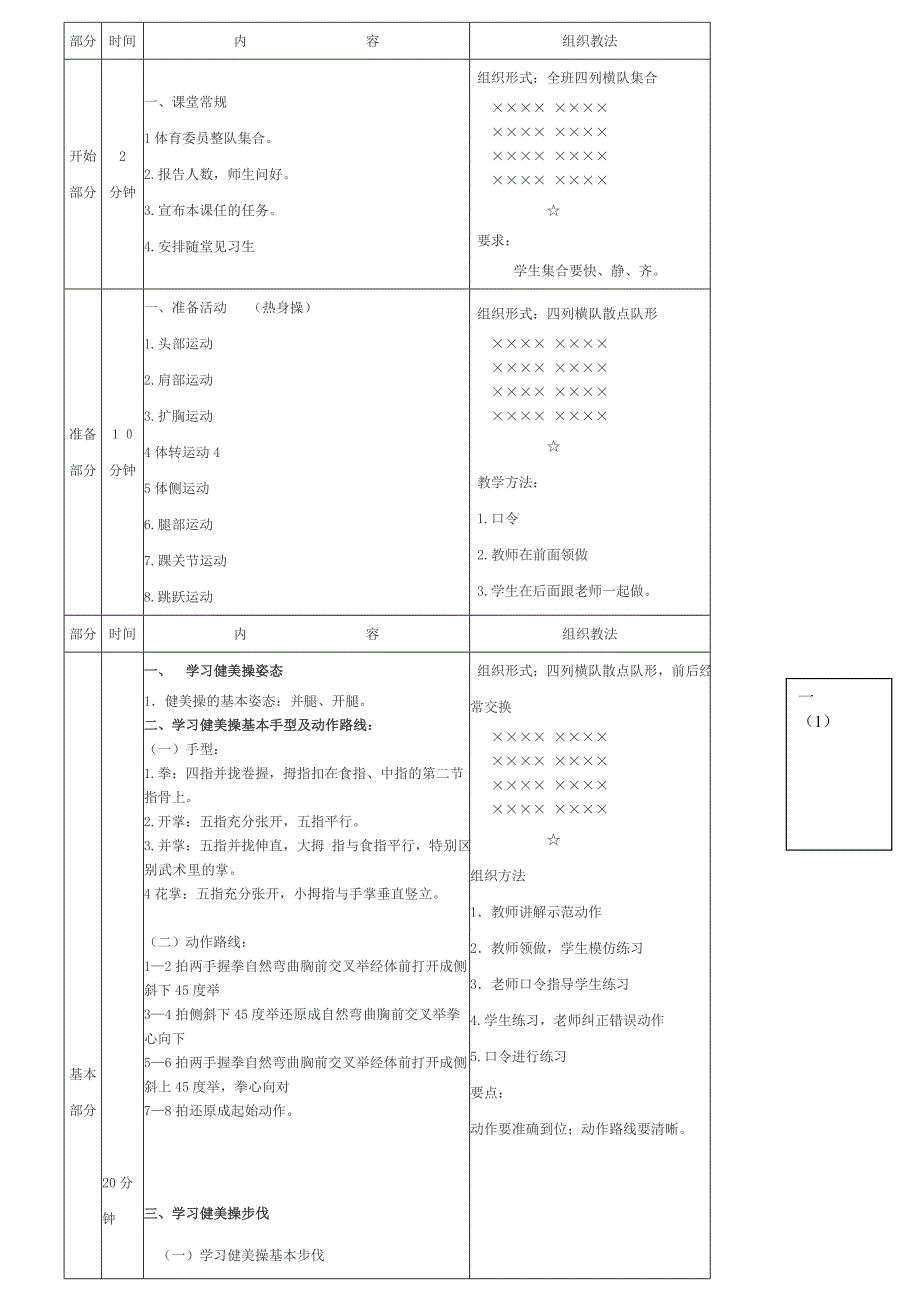 部分时间内 容组织教法开始部分2_第1页