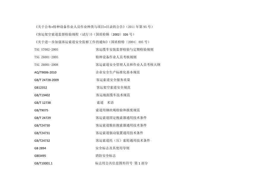 客运索道企业安全生产标准化评定标准(试行)_第5页