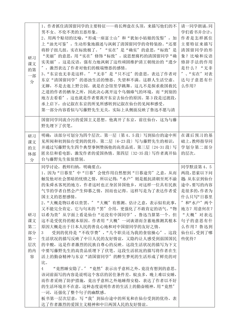 《藤野先生》表格式教案.doc_第3页