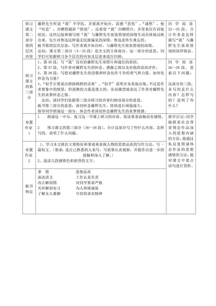 《藤野先生》表格式教案.doc_第5页