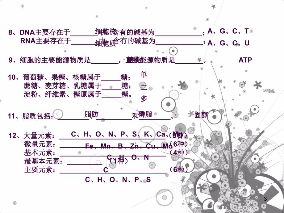 高中生物必修一精要知识点背默列单附答案ppt课件_第3页