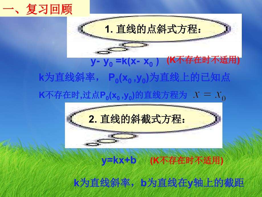 吉林省某中学高一数学人教A版必修2《3.2.2直线的两点式方程》ppt课件_第2页