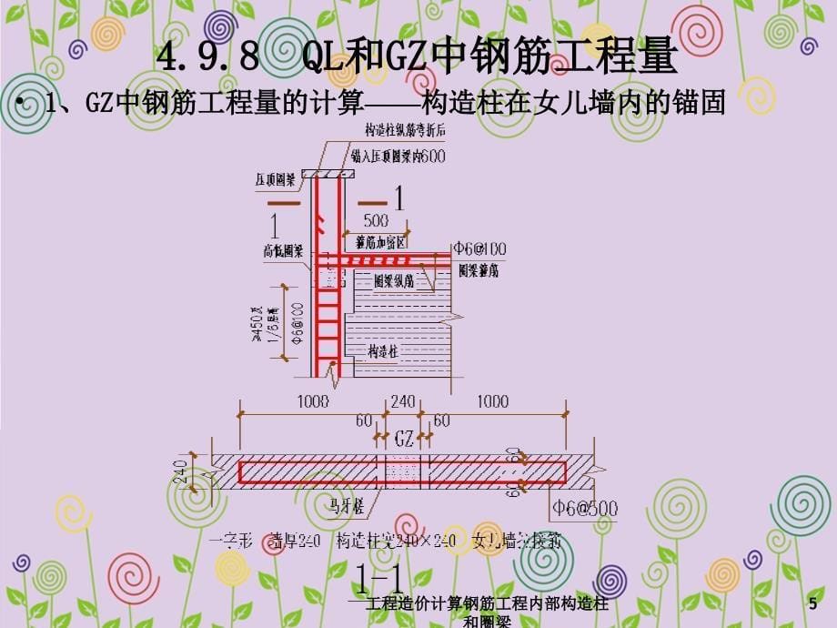 工程造价计算钢筋工程内部构造柱和圈梁_第5页