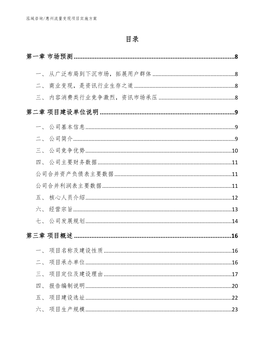惠州流量变现项目实施方案_第1页