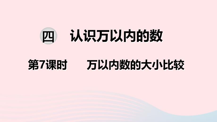 2022二年级数学下册第四单元认识万以内的数第7课时万以内数的大小比较教学课件苏教版_第1页