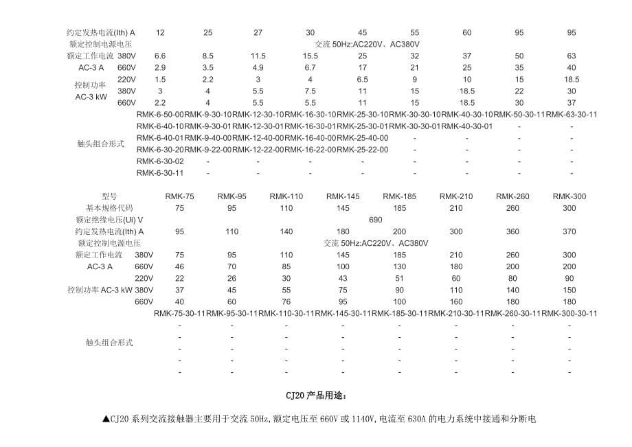 T热继电器、RMK交流接触器参数.doc_第5页