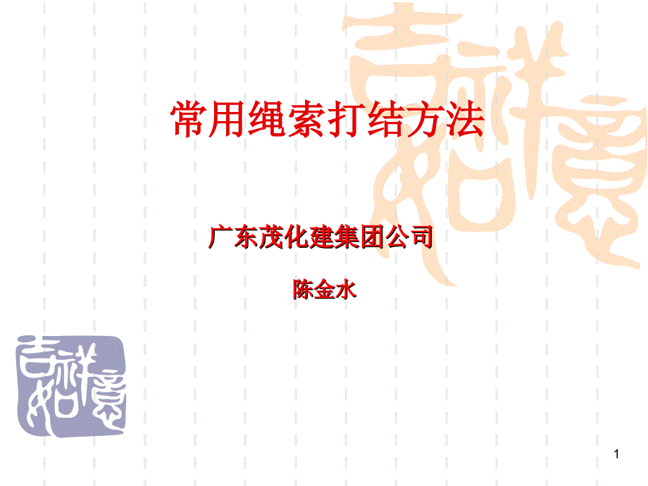 常用绳索打结方法精选文档_第1页