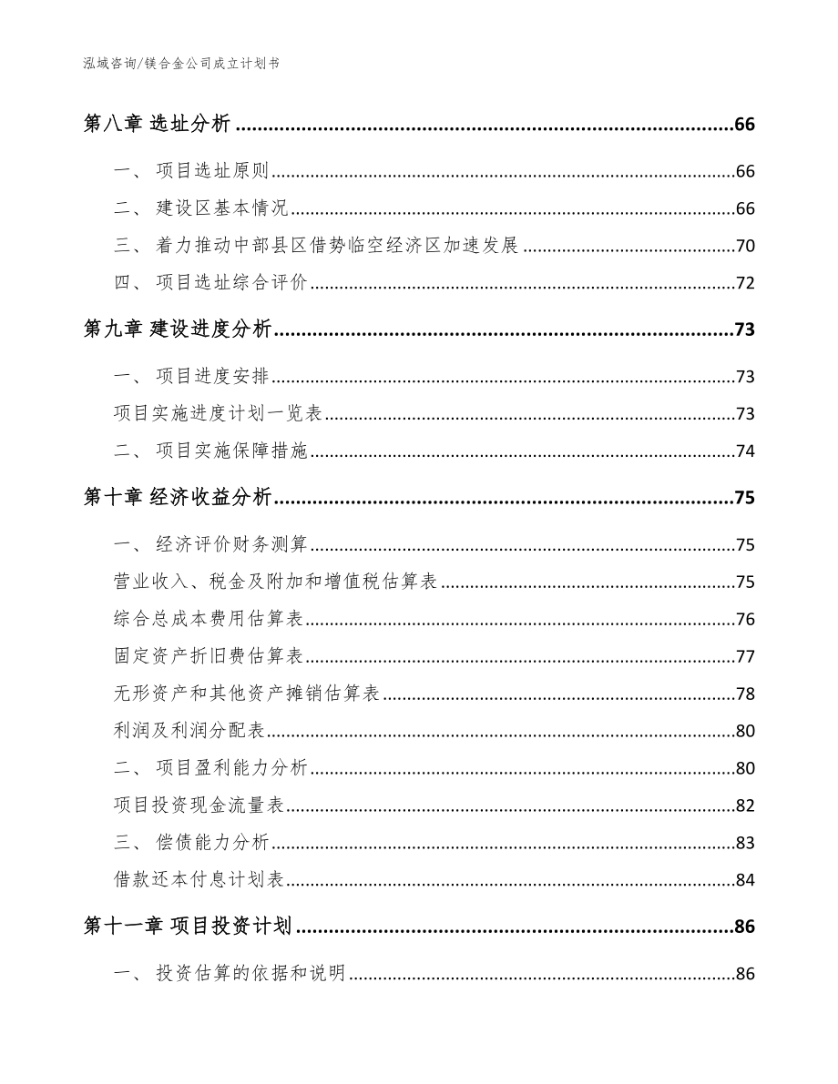 镁合金公司成立计划书【模板范本】_第4页