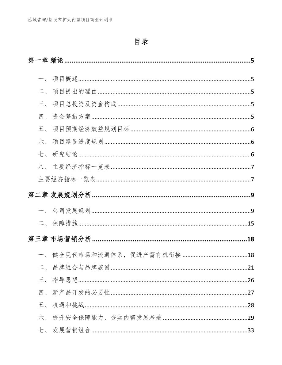 新民市扩大内需项目商业计划书_第1页