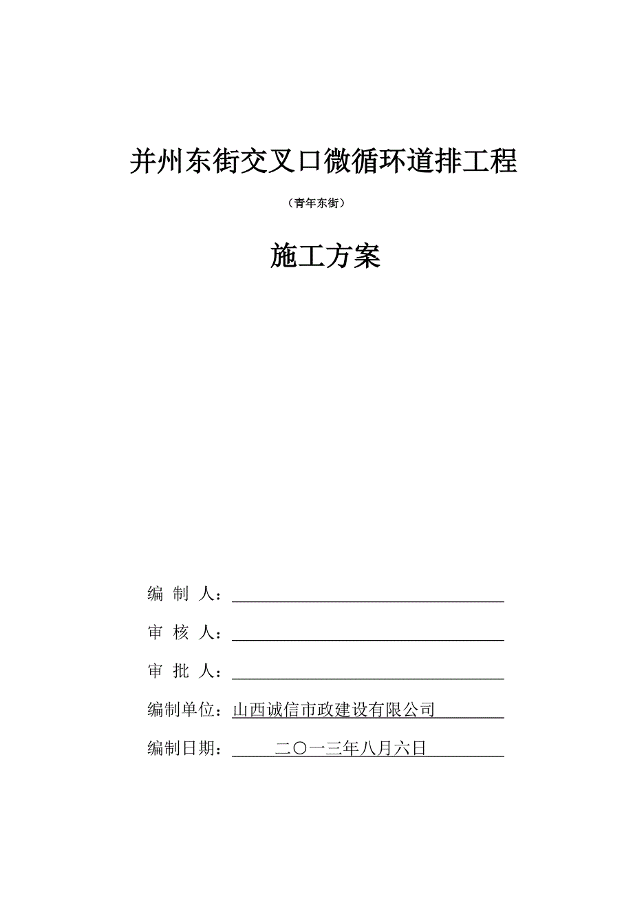 道路关键工程青年东街综合施工组织设计_第1页