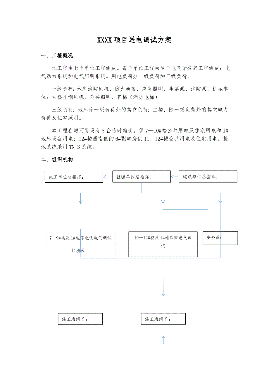 送电调试方案及安全交底_第1页