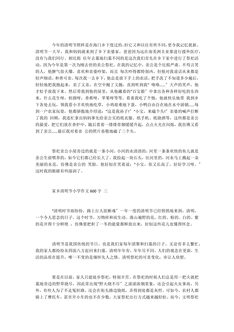 家乡清明节小学作文600字5篇_第2页