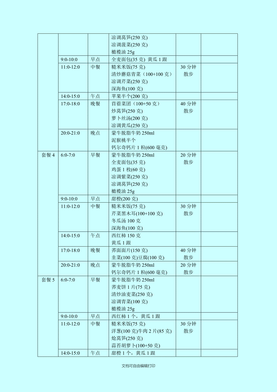 孕期高血糖食谱与运动计划表_第2页