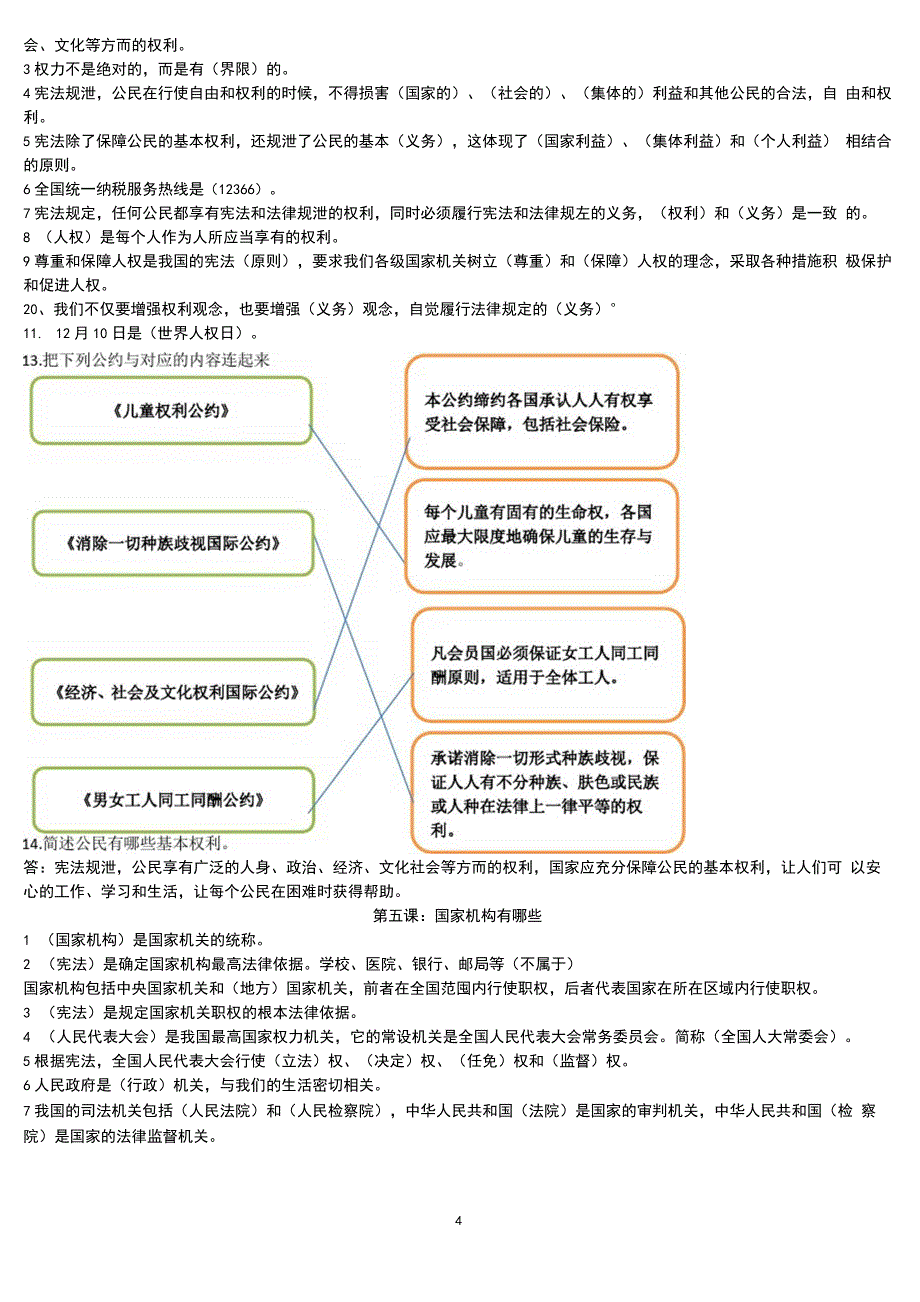 人教部编版小学六年级上册道德与法治全册知识点总结梳理_第4页