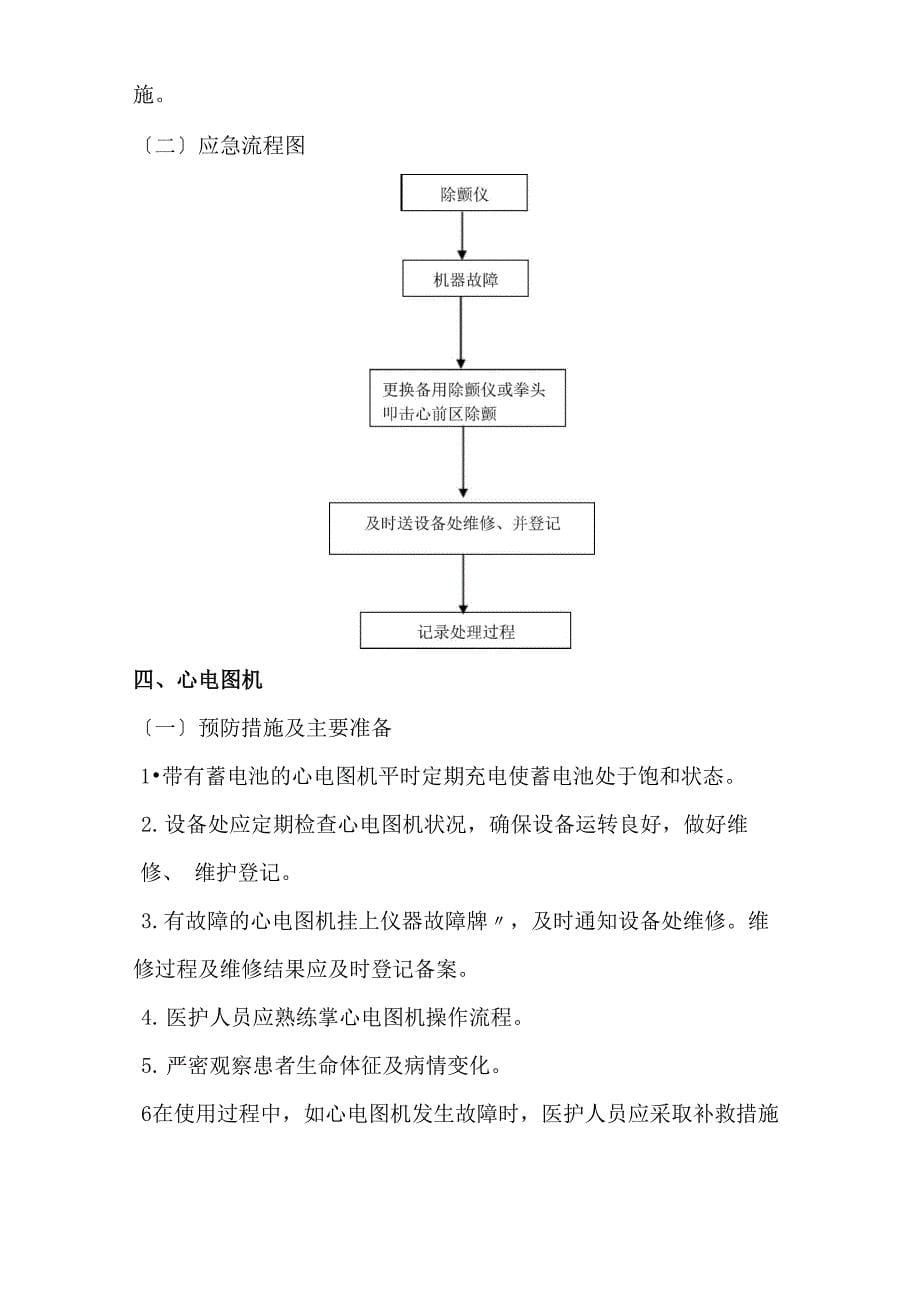 使用常用仪器和抢救设备可能出现意外情况的处理预案及措施_第5页