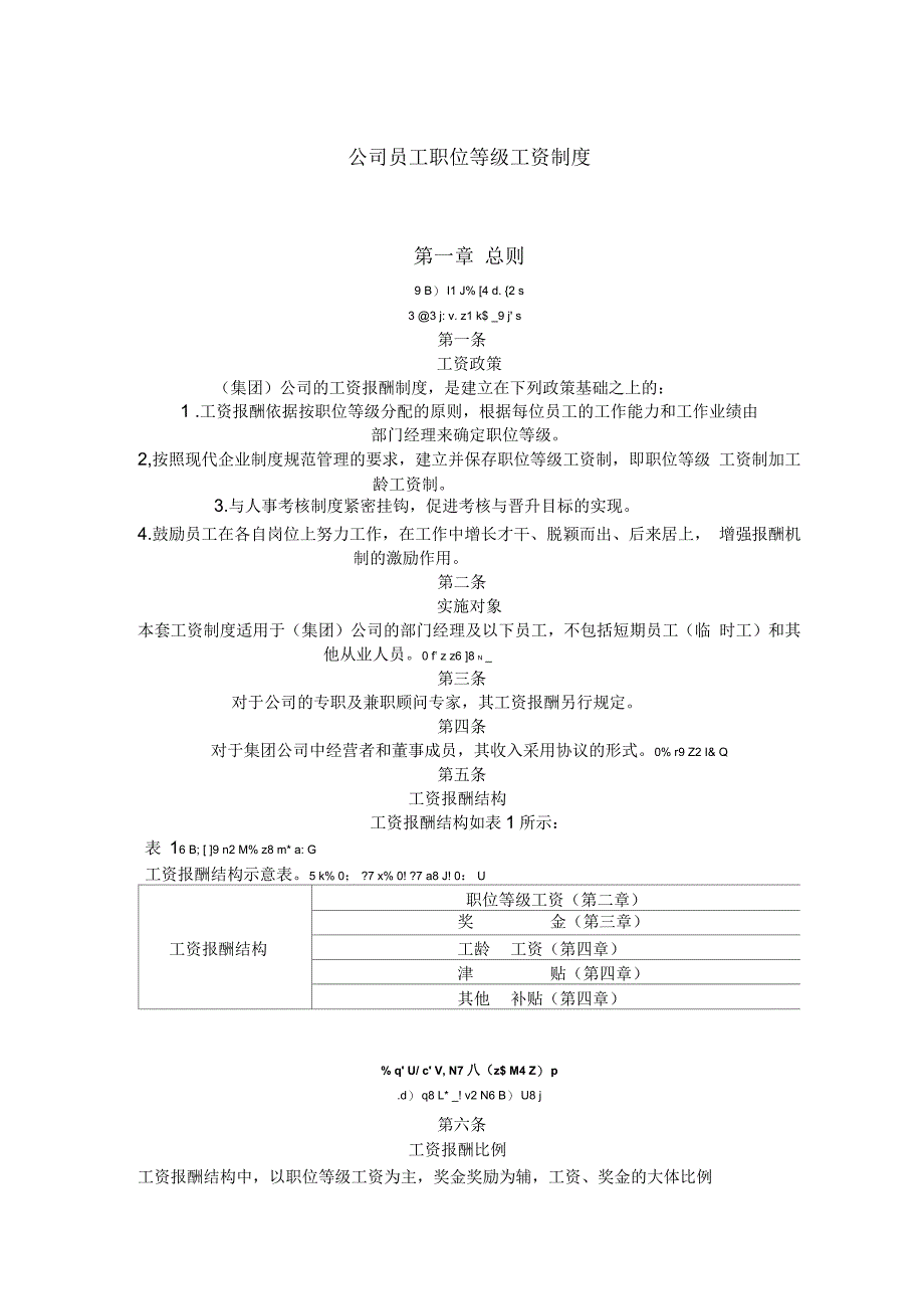 公司员工职位等级工资制度_第1页