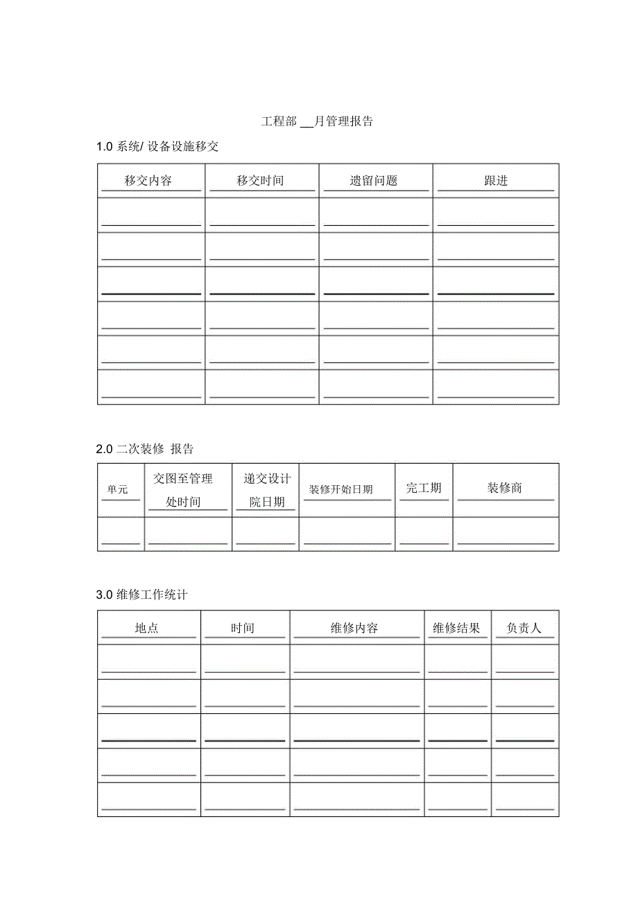 工程部月管理报告_第1页