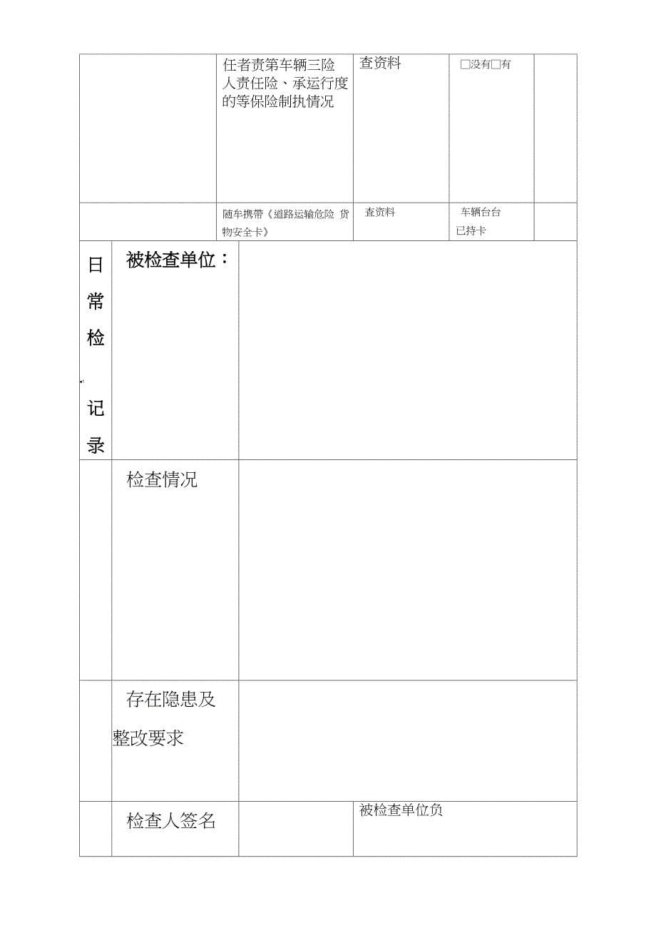 道路危险品货物运输企业安全检查表(20210518011307)_第5页