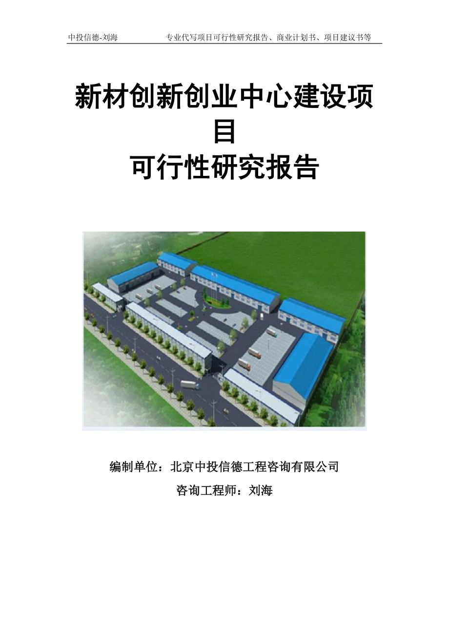 新材创新创业中心建设项目可行性研究报告模板立项审批_第1页