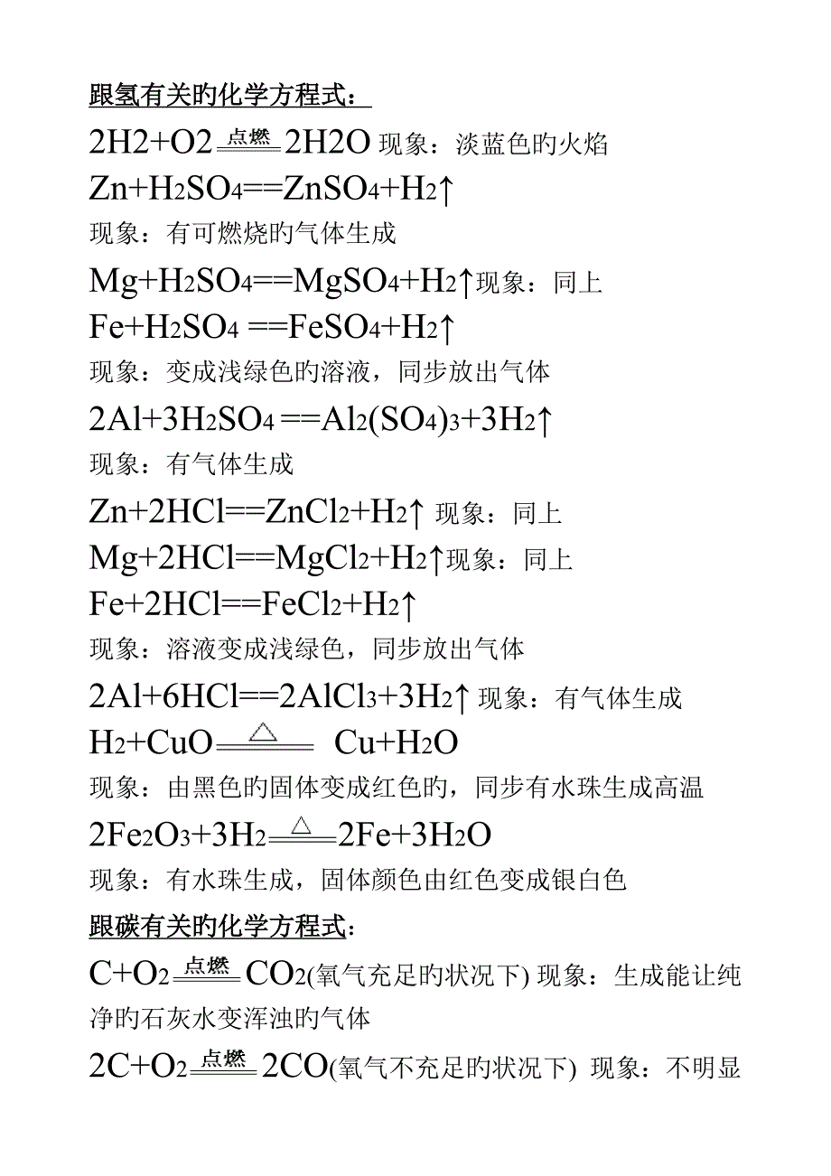 初三化学方程式总结(完美版)_第2页