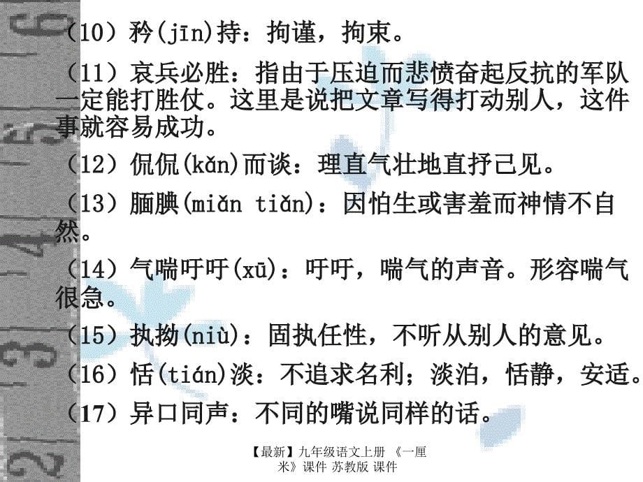 最新九年级语文上册一厘米课件苏教版课件_第5页