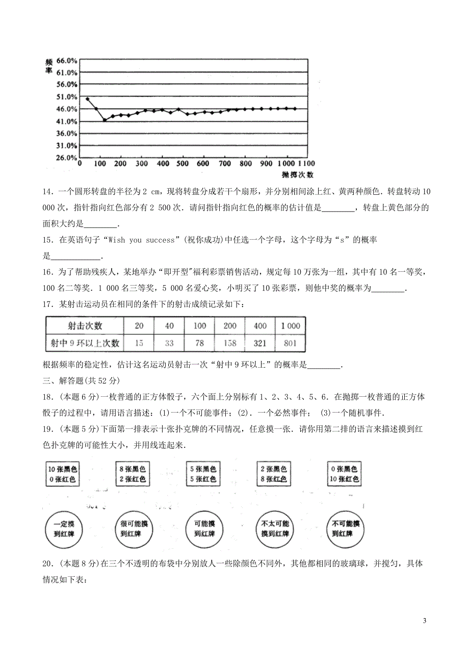 八年级数学下册第8章认识概率本章小结测试新版苏科版_第3页