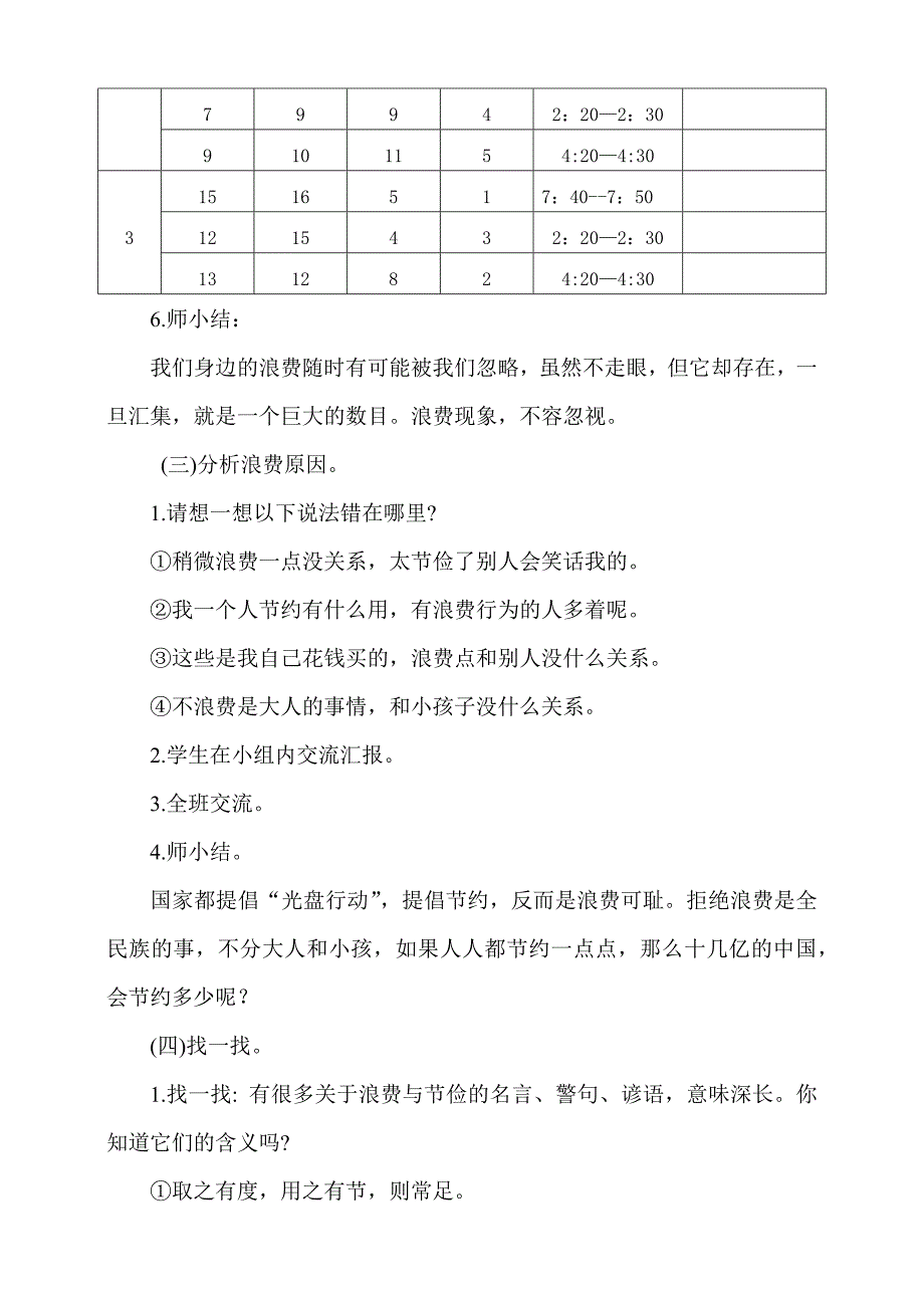 人教部编版道德与法治四下《有多少浪费本可避免》第2课时《还有哪些浪费可以避免》教案_第4页