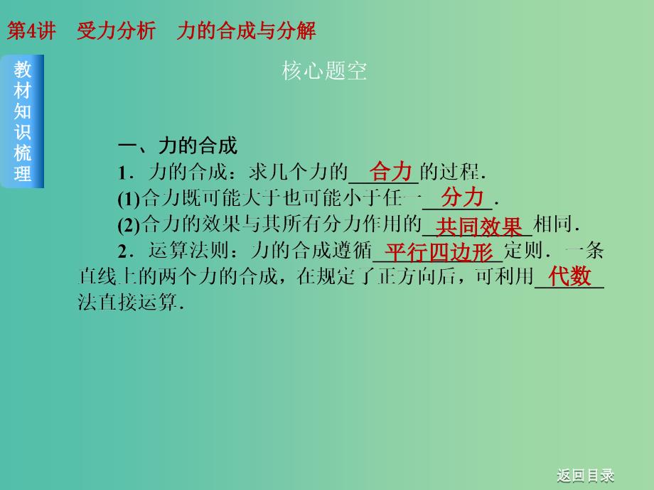 2019届高考物理一轮复习 第4讲 受力分析力的合成与分解课件.ppt_第2页