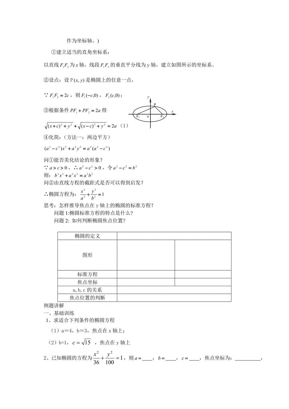 高二数学选修21椭圆的标准方程教案苏教版_第2页