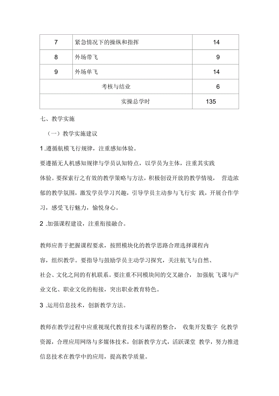 无人机专业参考教学大纲_第4页