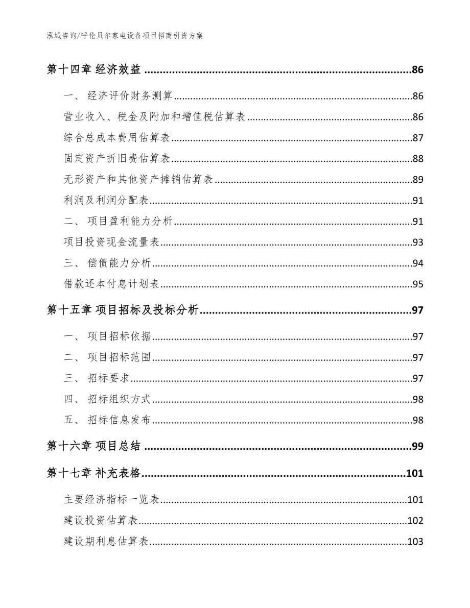 呼伦贝尔家电设备项目招商引资方案模板范本_第5页