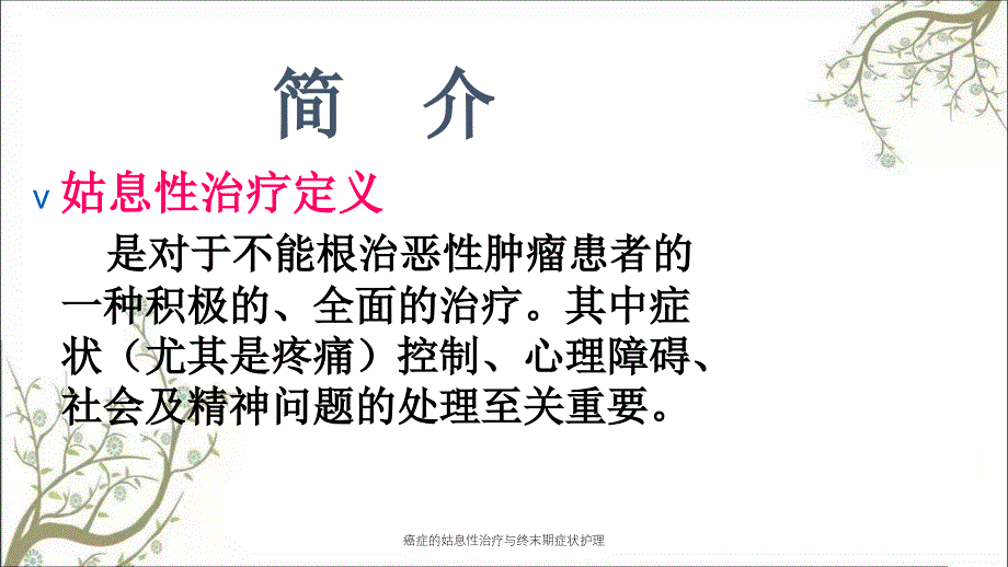 癌症的姑息性治疗与终末期症状护理课件_第3页