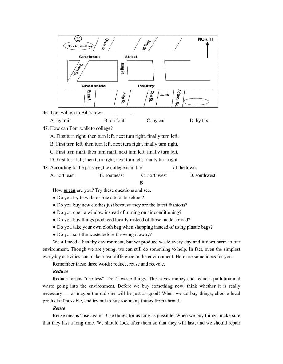 中考英语模拟试题　共2套_第5页