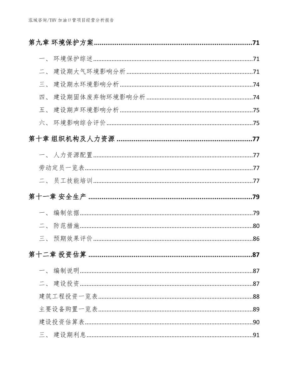 THV加油口管项目经营分析报告_第5页