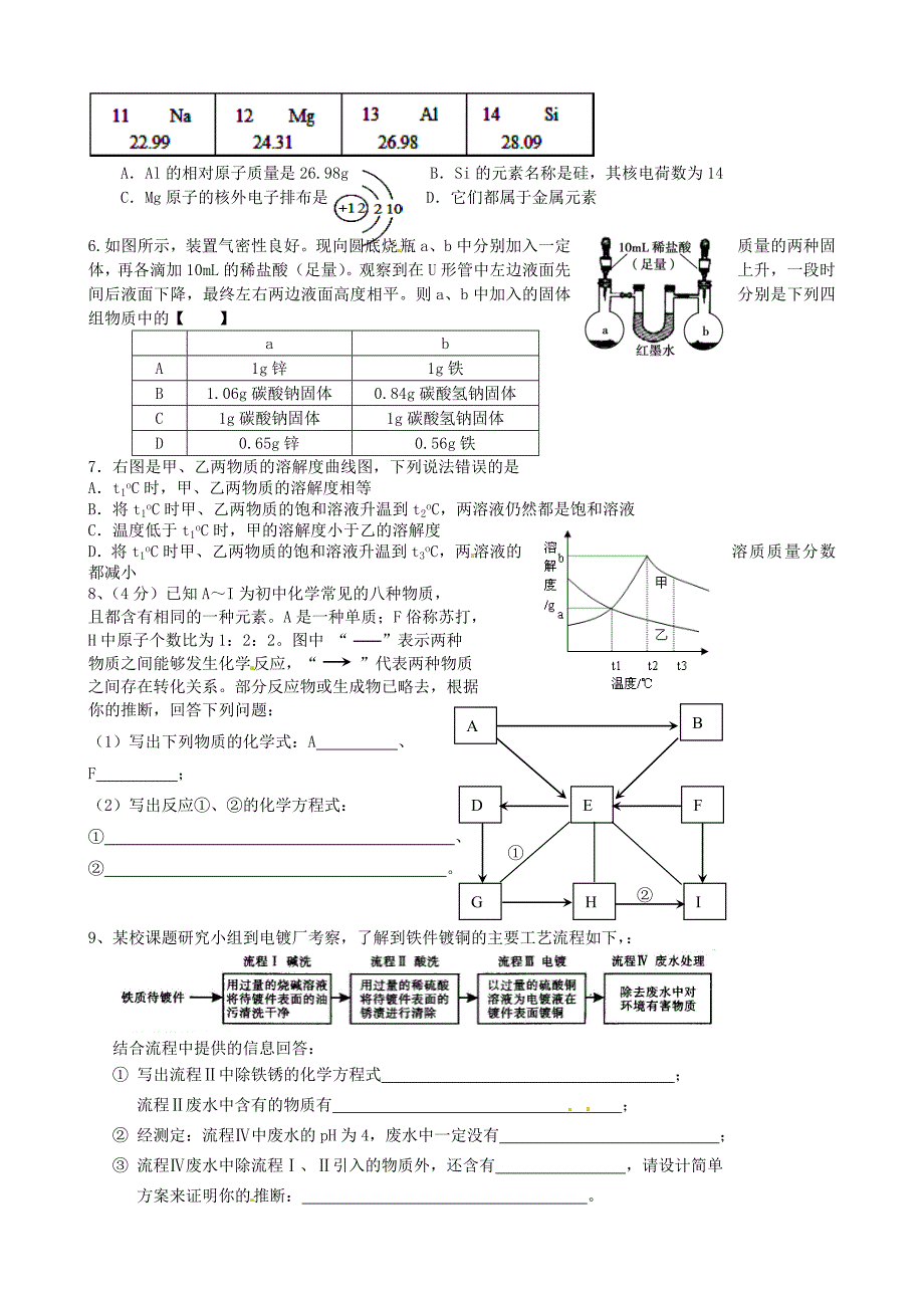 江苏省南京市溧水县孔镇中学九年级化学下册 6月10日作业（无答案） 新人教版_第4页