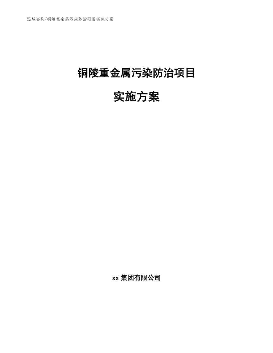 铜陵重金属污染防治项目实施方案参考模板_第1页