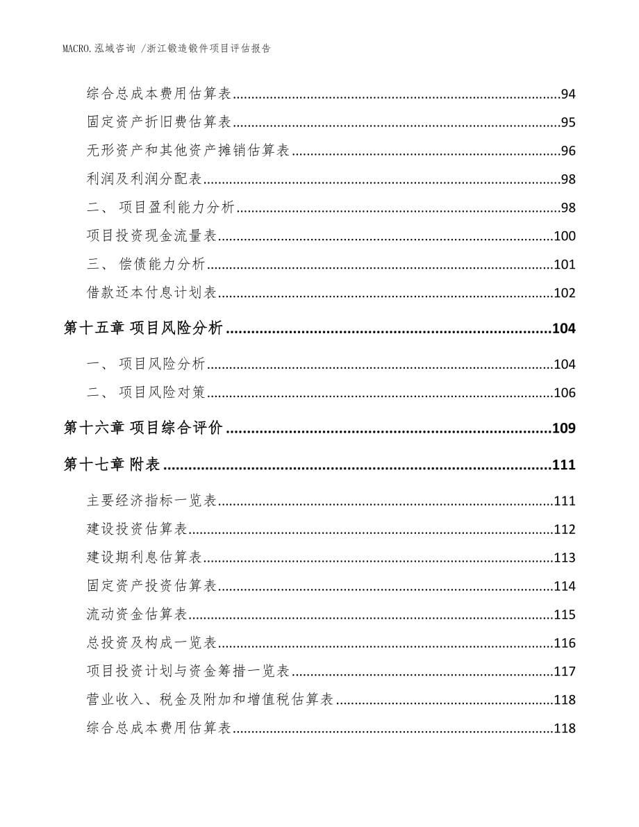 浙江锻造锻件项目评估报告_模板_第5页