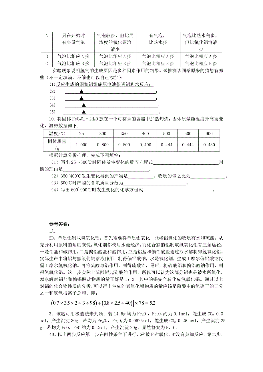 高考化学最后冲刺专题六金属元素的梳理和综合_第5页