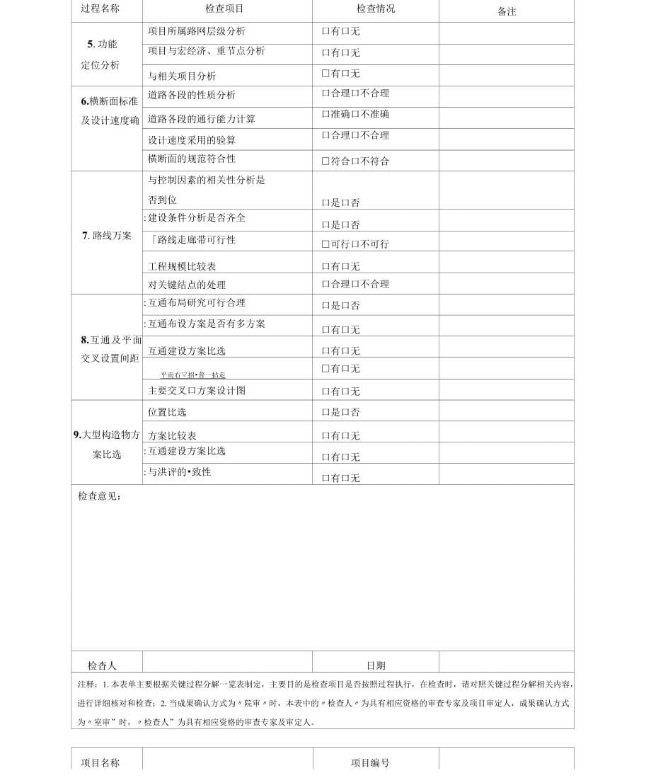 《公路设计项目关键过程规定》表单_第5页